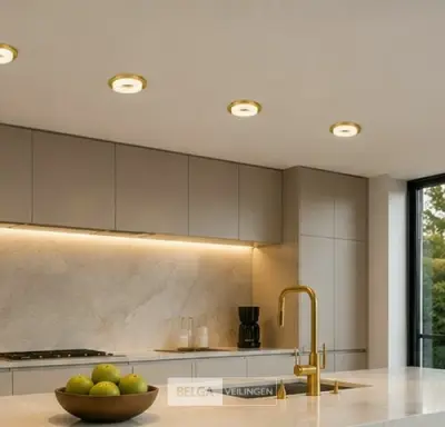 25 x Downlight Fitting – GU10 – Goud – Ø70mm – IP20 – KADIFE – kavel bij Belga Veilingen