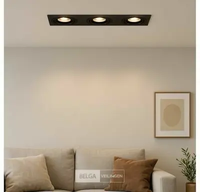 10 x Downlight Fitting – Draaibaar – GU10 – Zwart – IP20 – EP-3 – kavel bij Belga Veilingen