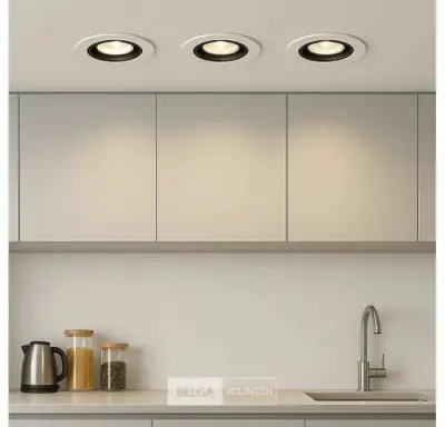 50 x Downlight Fitting – Draaibaar – GU10 – Zwart/Wit – IP20 – kavel bij Belga Veilingen