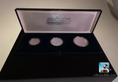 Set herdenkingsmunten Mexico 86 zilver met certificaat – kavel bij Clicpublic, Nivelles