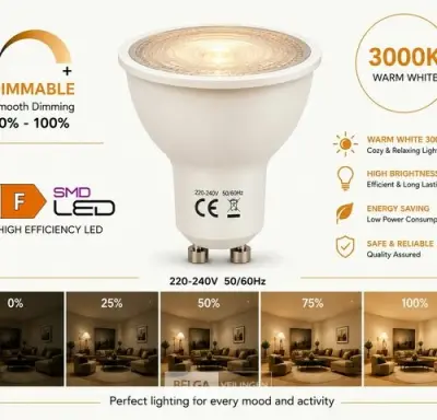 50 x LED Spot GU10 – 6W – Dimbaar – 3000K Warm Wit – IP20 – kavel bij Belga Veilingen
