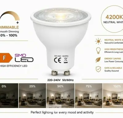 50 x LED Spot GU10 – 6W – Dimbaar – 4200K Neutraal Wit – IP20 – kavel bij Belga Veilingen