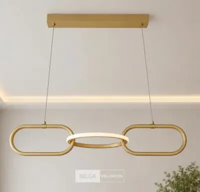 LED Design Hanglamp 20W – 4000K Neutraal Wit - Rose Gold – IP20 – EMPIRE-20 – kavel bij Belga Veilingen