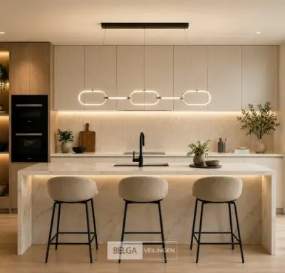 LED Design Hanglamp 36W – 4000K Neutraal Wit - Rose Gold – IP20 – EMPIRE-36 – kavel bij Belga Veilingen