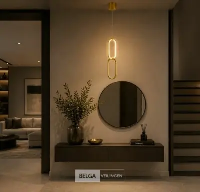 LED Hanglamp 12W – 4000K Neutraal Wit - Goud – IP20 – SANTANA – kavel bij Belga Veilingen