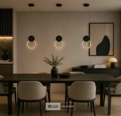 LED Hanglamp 11W – 4000K Neutraal Wit - Zwart – IP20 – FOREVER – kavel bij Belga Veilingen