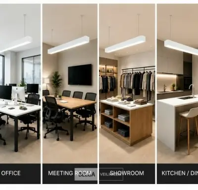 4 x LED Lineaire Hanglamp 60W – 3CCT Instelbaar - Wit – FORTIS-60 3CCT – kavel bij Belga Veilingen
