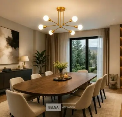 LED Hanglamp Max 18W – 6x E27 – Goud – 600x250mm – IP20 – LORENZO-6 – kavel bij Belga Veilingen