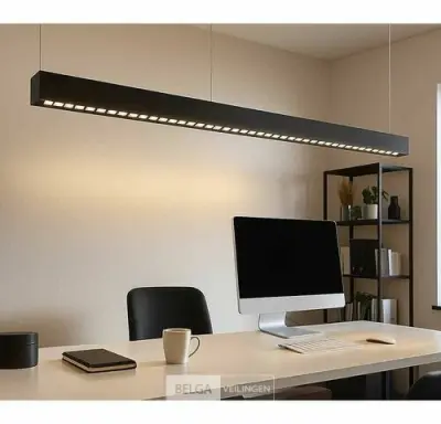 2 x LED Lineaire Hanglamp – 35W – 120cm – IP20 – Zwart – Inclusief Montageset – kavel bij Belga Veilingen