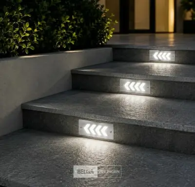 6 x LED Trapverlichting 3W - 6400K Koud Wit – IP54 – BERIL – kavel bij Belga Veilingen