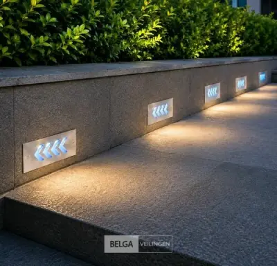 6 x LED Trapverlichting 3W - Blauw – IP54 – BERIL – kavel bij Belga Veilingen