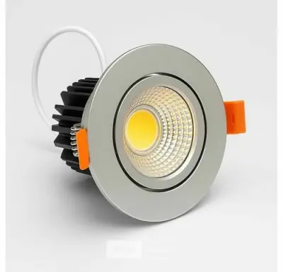 25 x LED Downlight – 7W – Draaibaar – 3000K Warm – Zilver – kavel bij Belga Veilingen