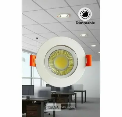 25 x LED Downlight – 7W – Draaibaar – Dimbaar – 6500K Koud Wit – Wit – kavel bij Belga Veilingen