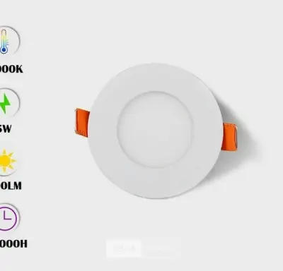 25 x LED Paneel – Rond Inbouw – 5W – 3000K Warm Wit – IP20 – kavel bij Belga Veilingen