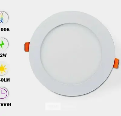 20 x LED Paneel – Rond Inbouw – 12W – 6500K Koud Wit – IP20 – kavel bij Belga Veilingen