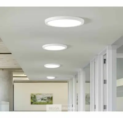 10 x LED Paneel – Rond Opbouw – 30W – 6500K Koud Wit – IP20 – kavel bij Belga Veilingen
