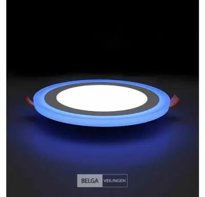 10 x LED Paneel – Blauw / Wit – 24W (18W + 6W) – Aan/Uit – kavel bij Belga Veilingen
