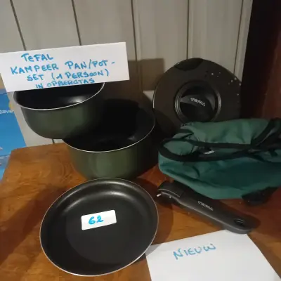Kampeer pan-/potset voor 1 persoon inclusief opbergtas, merk Tefal, nieuw (Lot: 62) – kavel bij Goeiendeal, Lommel