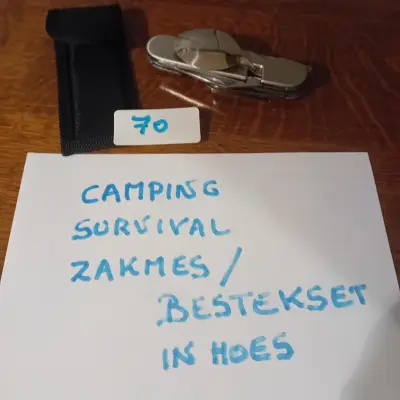 Camping / survival zakmes en bestekset inclusief hoes (Lot: 70) – kavel bij Goeiendeal, Lommel