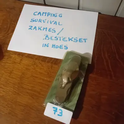 Camping / survival zakmes en bestekset inclusief hoes, nieuw in verpakking (Lot: 73) – kavel bij Goeiendeal, Lommel