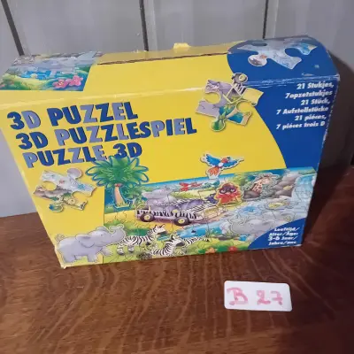 3D Puzzel met een safari-/dierenmotief bestaande uit 21 puzzelstukjes en 7 opzetstukjes, geschikt voor leeftijden van 3-6 jaar (Lot: B 27) – kavel bij Goeiendeal, Lommel