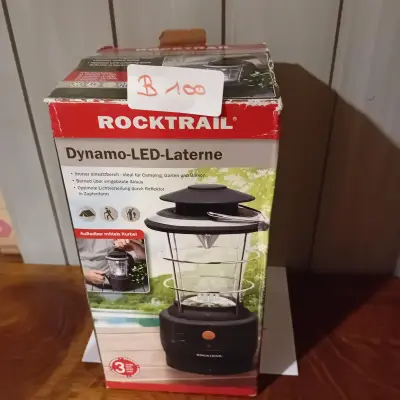 Dynamo-LED-lantaarn voor camping of tuin, oplaadbaar via een zwengel, merk Rocktrail (Lot: B 100) – kavel bij Goeiendeal, Lommel