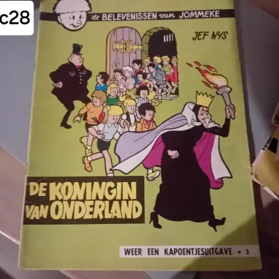Stripalbum "De belevenissen van Jommeke - De koningin van Onderland" nr. 3, eerste reeks (Kapoentjesuitgave), auteur Jef Nys (Lot: c28) – kavel bij Goeiendeal, Lommel