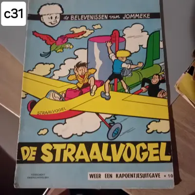 Stripalbum "De belevenissen van Jommeke - De straalvogel" nr. 10, eerste reeks, Kapoentjesuitgave, auteur Jef Nys (Lot: c31) – kavel bij Goeiendeal, Lommel