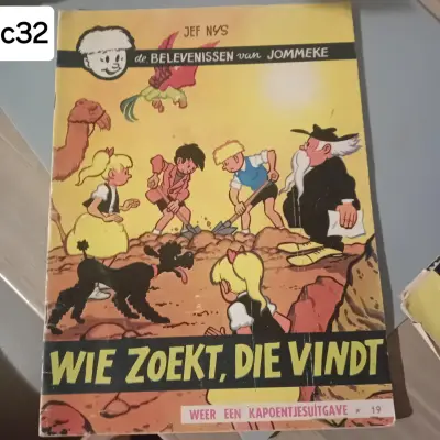 Stripalbum "De belevenissen van Jommeke - Wie zoekt, die vindt" nr. 19, eerste reeks, Kapoentjesuitgave, auteur Jef Nys (Lot: c32) – kavel bij Goeiendeal, Lommel