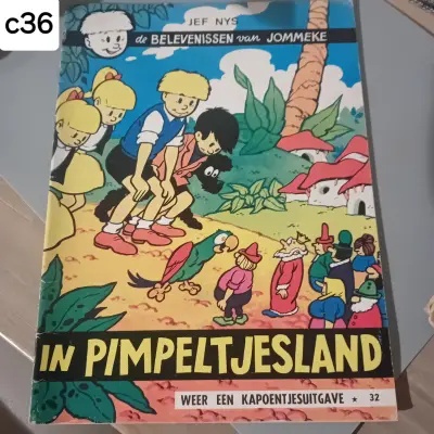 Stripalbum "De belevenissen van Jommeke - In Pimpeltjesland" nr. 32, eerste reeks, Kapoentjesuitgave, auteur Jef Nys (Lot: c36) – kavel bij Goeiendeal, Lommel