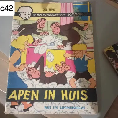 Stripalbum "De belevenissen van Jommeke - Apen in huis" nr. 20, eerste reeks, Kapoentjesuitgave, auteur Jef Nys (Lot: c42) – kavel bij Goeiendeal, Lommel