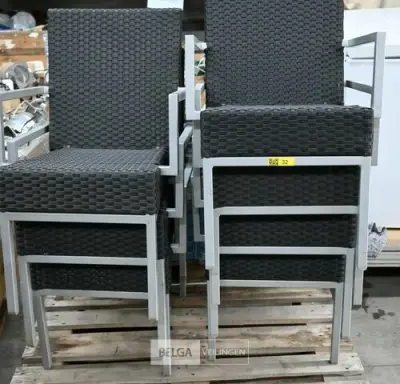 Poyrattan tuinstoelen (7x) – kavel bij Belga Veilingen
