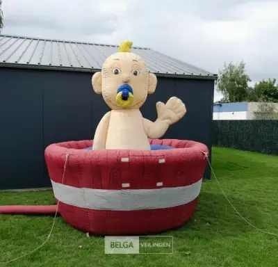 Aankondiging baby met blower – kavel bij Belga Veilingen