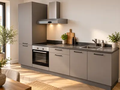 Design Keuken - inclusief apparatuur, Alfonso, Taupe – kavel bij Onlineveilingmeester
