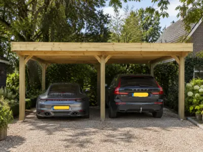 Dubbele carport 750x600x270 cm, Vrijstaand – kavel bij Onlineveilingmeester