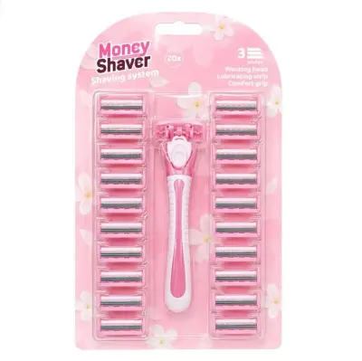 Ca. 48x Scheermes Set 20-delig Moneyshaver, Dames, roze – kavel bij Onlineveilingmeester