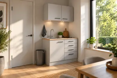 Design Keuken - inclusief apparatuur, Marco, sky grey – kavel bij Onlineveilingmeester
