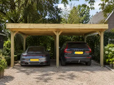 Dubbele carport 1000x600x270 cm, Vrijstaand – kavel bij Onlineveilingmeester