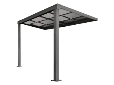 Aluminium Terrasoverkapping Jakarta - 3 x 3 m - Grijs – kavel bij XL Auctions