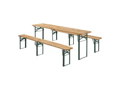 Houten Biertafelset / Bierbank Passau - 3-delig – kavel bij XL Auctions