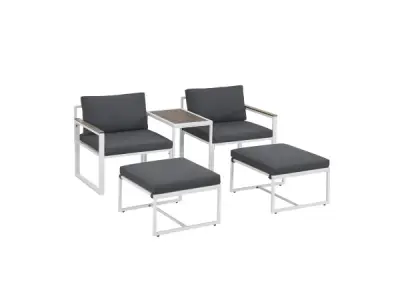 Tuinset / Loungeset Bari - 5-delig - Donkergrijs – kavel bij XL Auctions