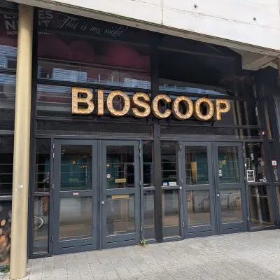 Vintage gevelbelettering 'Bioscoop' met ingebouwde lampen – kavel bij Onlineveilingmeester, Hengelo