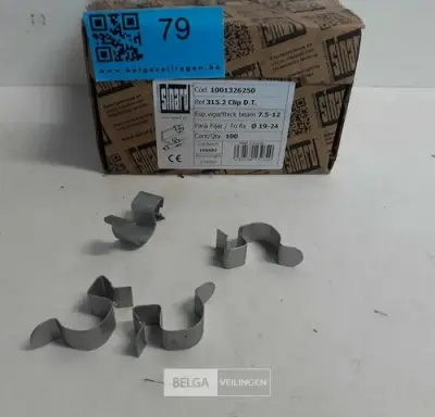 1 x Poutrelleklem 7,5-12mm buis 20 mm 100 stuks – kavel bij Belga Veilingen, Oudsbergen