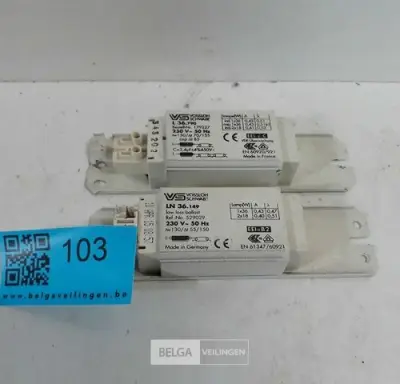 2 x Ballast voor TL lamp 2x18W 1x36W – kavel bij Belga Veilingen, Oudsbergen