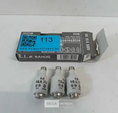 3 x Zekering 16A 500V – kavel bij Belga Veilingen, Oudsbergen