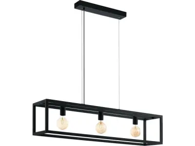 EGLO Elswick Hanglamp - E27 - 110 cm - Zwart – kavel bij XL Auctions