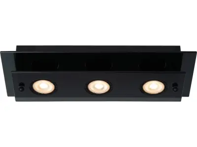 Lucide OKNO - Plafonnière (Plafondlamp) - 3xGU10 - Zwart – kavel bij XL Auctions