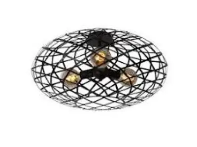 Lucide plafondlamp Wolfram zwart Ø65cm 3xE27 – kavel bij XL Auctions