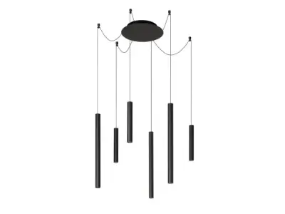 Lucide LORENZ Hanglamp LED Dimb. 6x4W 3000K Zwart – kavel bij XL Auctions