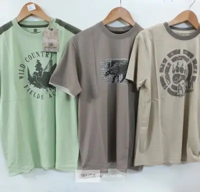 3 x T-shirt groen/beige/bruin XXXL – kavel bij Belga Veilingen, Oudsbergen